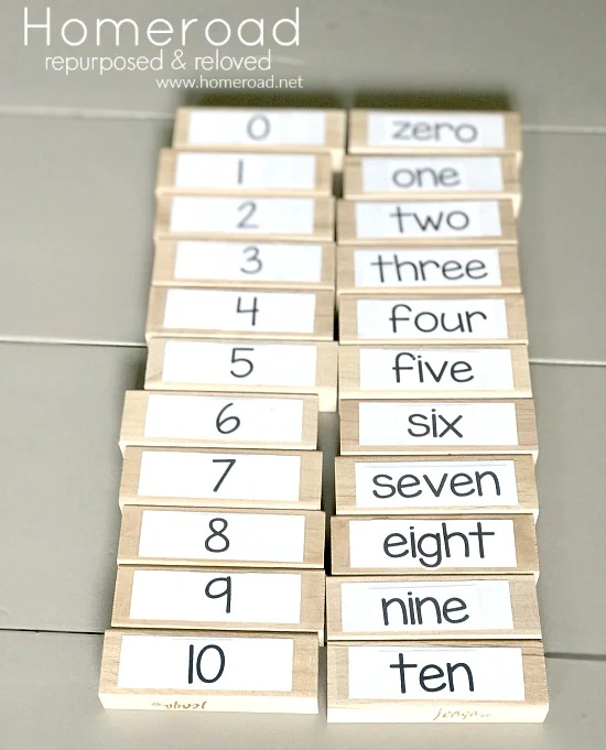 Number matching game numbers and number words
