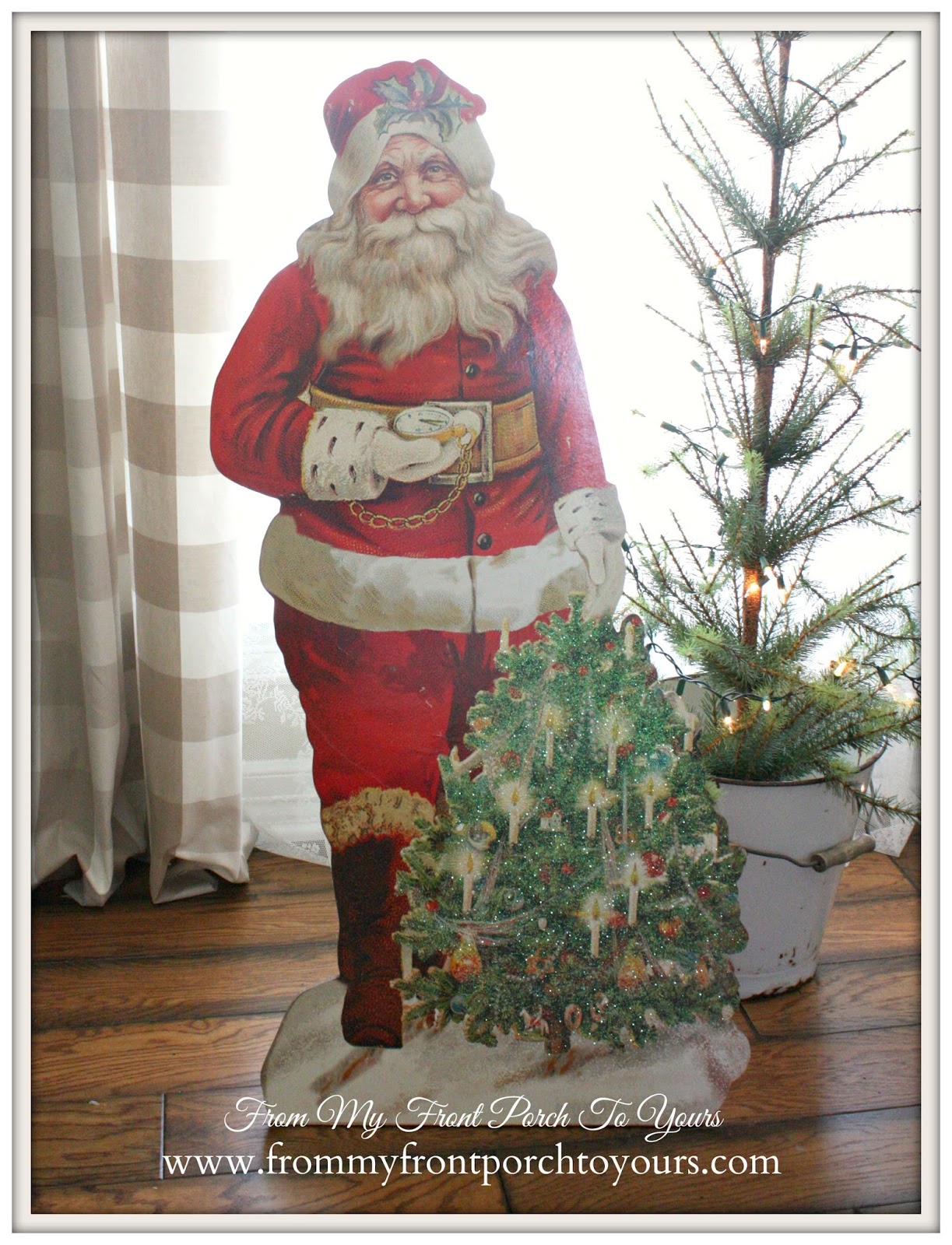 DIY Lighted Vintage Santa Cutout From My Front Porch To Yours