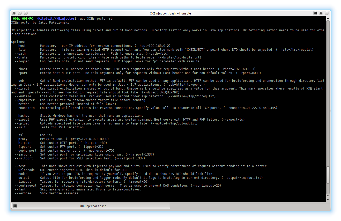 XXEinjector Tool For Automatic Exploitation Of XXE Vulnerability