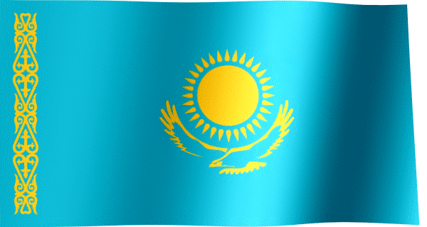 Waving Flag of Kazakhstan (Animated Gif)