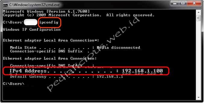 Cara Mengetahui Alamat IP (IP Address) Command Prompt