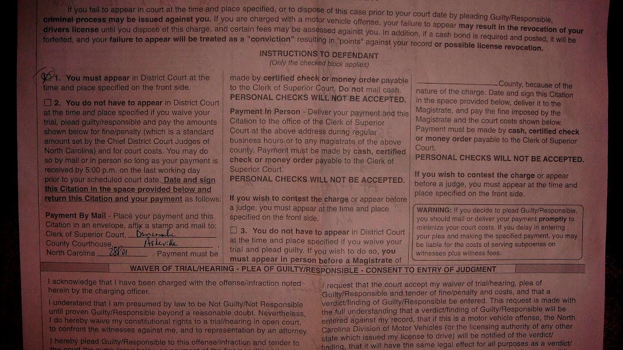 Traffic Ticket Nc Traffic Choices