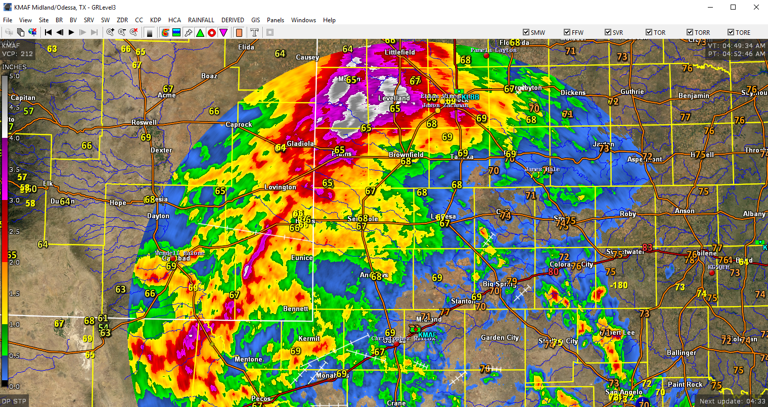 Overnight Reported Rainfall Totals As Of 5 AM MDT.