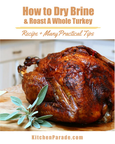 How to Roast a Whole Turkey with the Dry Brine Method ♥ KitchenParade.com. Simple Technique, Superior Results. Many Practical Tips. Recipe, insider tips, nutrition & Weight Watchers points included.