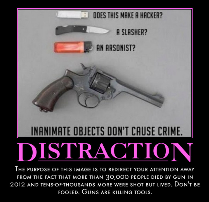 Acerbic Politics Gun Nuts are trying to distract you.