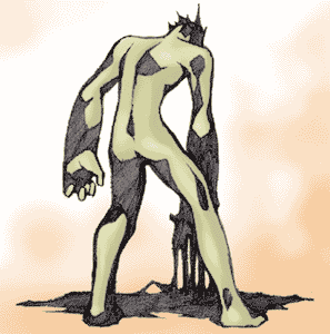 自分なりに描いた狼男の後ろ姿