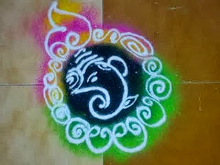 Ganesh Rangoli Designs for Diwali 2013