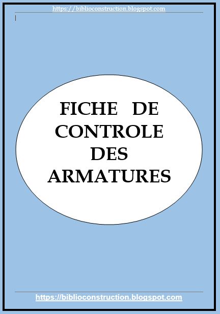 " FICHE DE CONTROLE DES ARMATURES "  Livres et Documents Gratuits