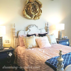 navy pink bedroom