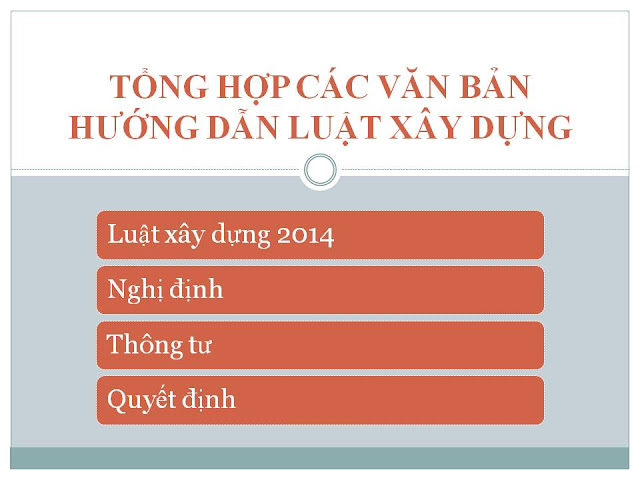 văn bản hướng dẫn luật xây dựng 2014