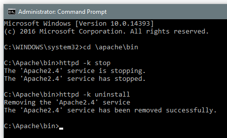 Apache Command Prompt
