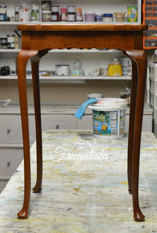 Queen Anne Tea Table Before Makeover