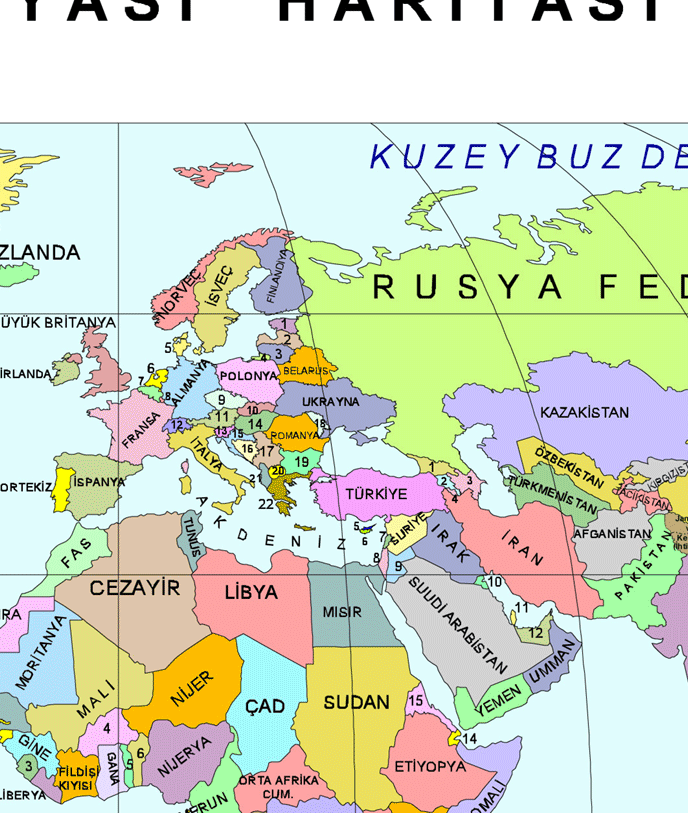 Карта мира турция Карта мира турция