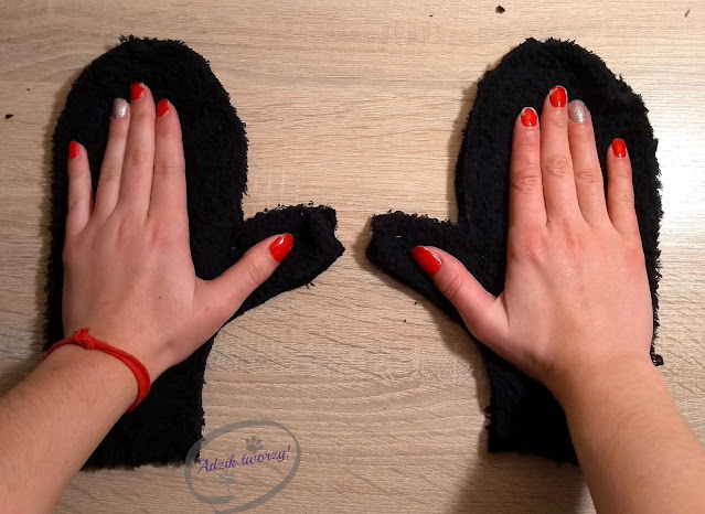 rękawiczki DIY ze ścinek upcyklingowe szycie - Adzik tworzy
