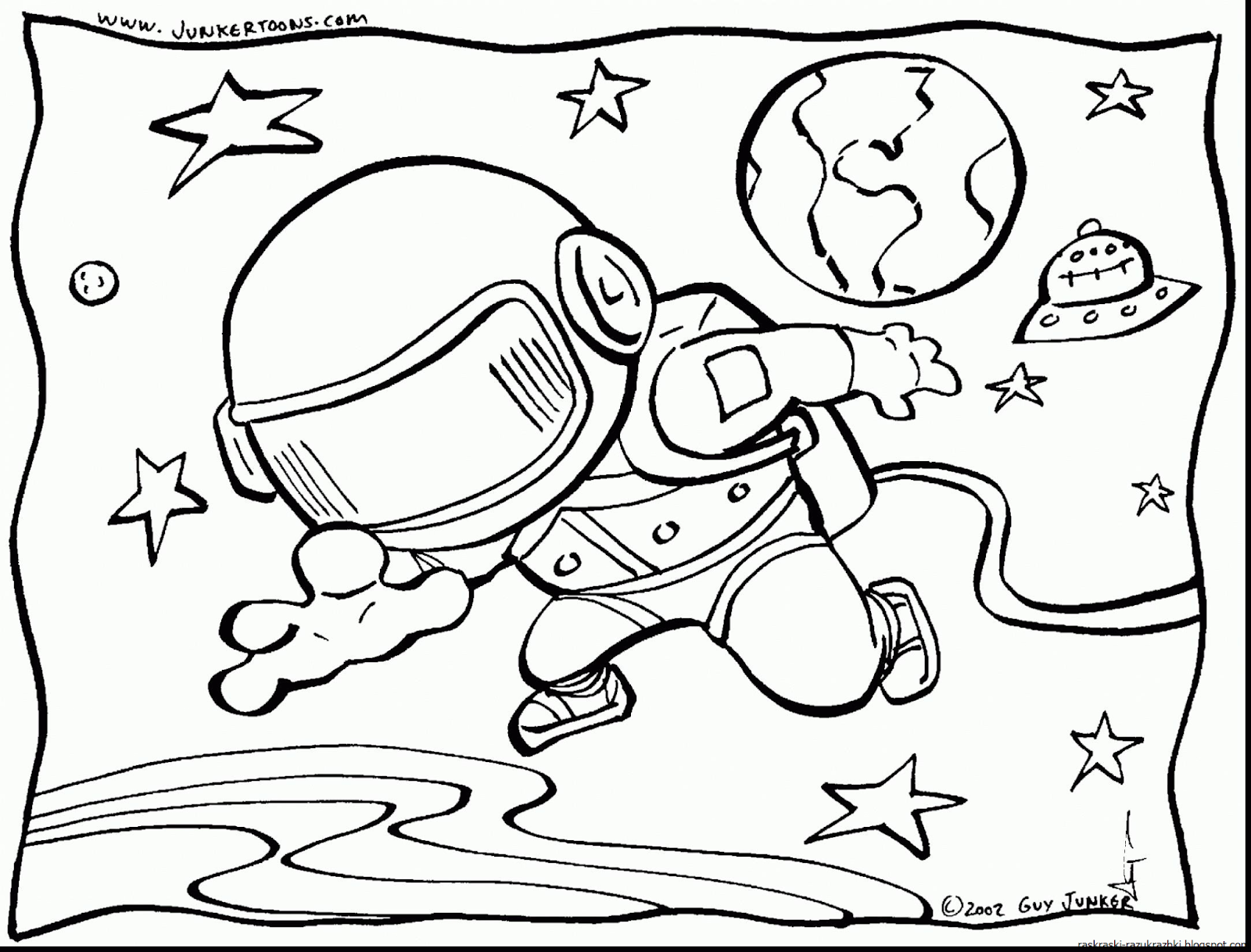 Раскраска Про Космос И Космонавтов Для Детей