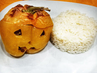 Menu Halloween 2018 poivrons en citrouille