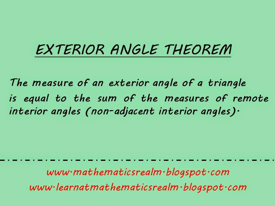 EXTERIOR ANGLE THEOREM (Part 2: Proof)