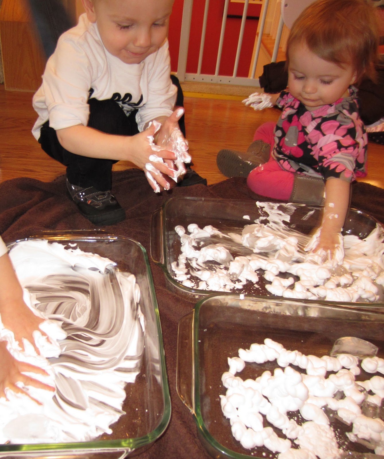 Shaving Cream/Ice Sensory Fun Still Playing School