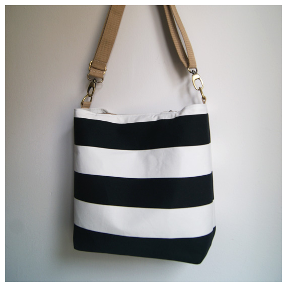 soarshadow . handmade: Black and White Bold Striped Tote or Messenger ...