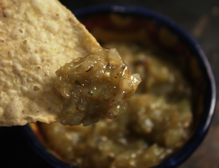 The 99 Cent Chef Roasted Salsa Verde (Tomatillo Salsa)