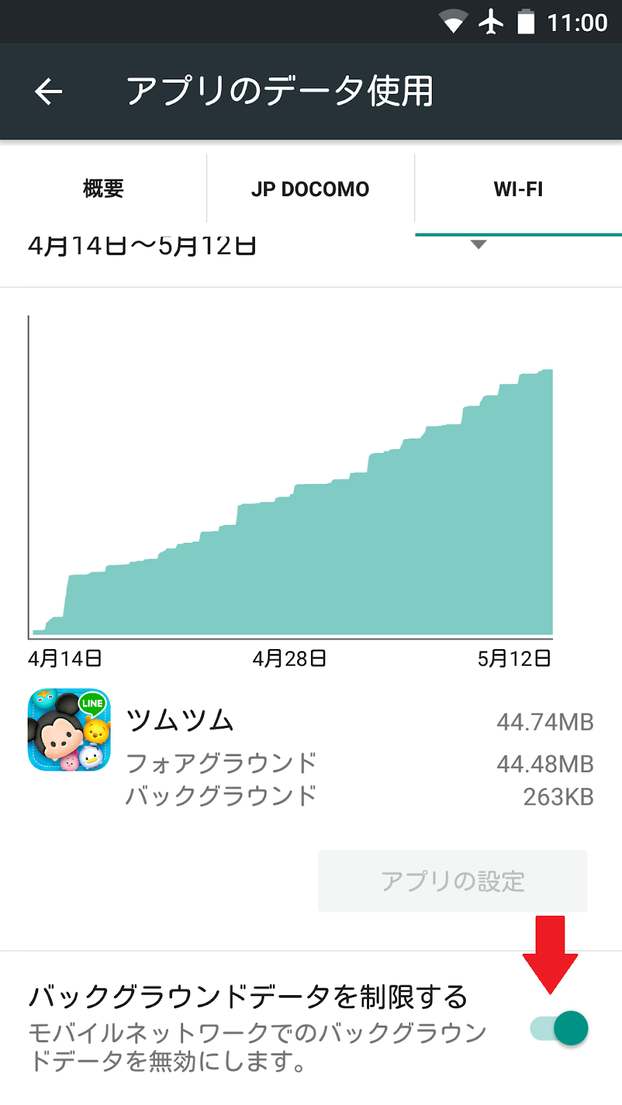 即時性のないアプリのバックグランド通信をオフしよう