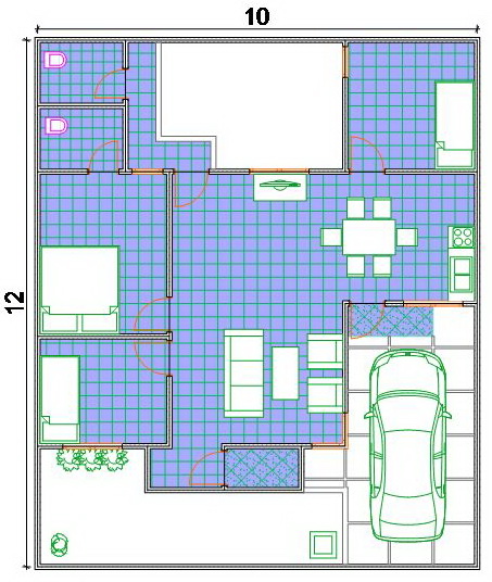 Contoh Rumah Minimalis Alternatif Lay Out Dilahan 10x12 m
