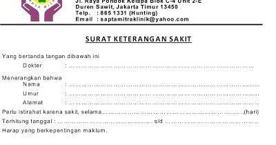 contoh surat keterangan sakit dari dokter kosong muda contoh surat keterangan sakit dari dokter kosong muda