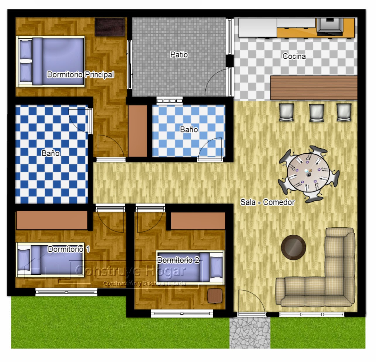 Denah Rumah Minimalis 1 Lantai Ukuran 7x12 Desain Rumah Minimalis