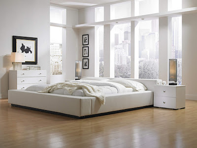 White bedroom furniture with spacious rooms