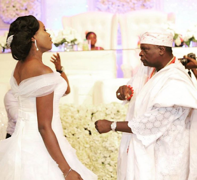 ex Gov Oyinlola and daughter on her wedding day