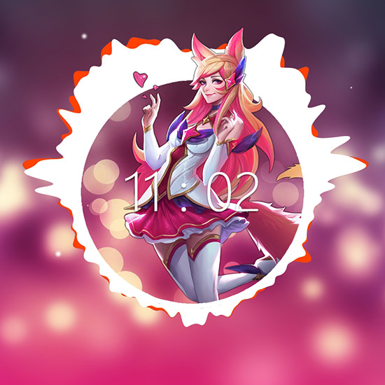 Ahri Star Guardian (Audio Visualizer + Clock) Wallpaper Engine