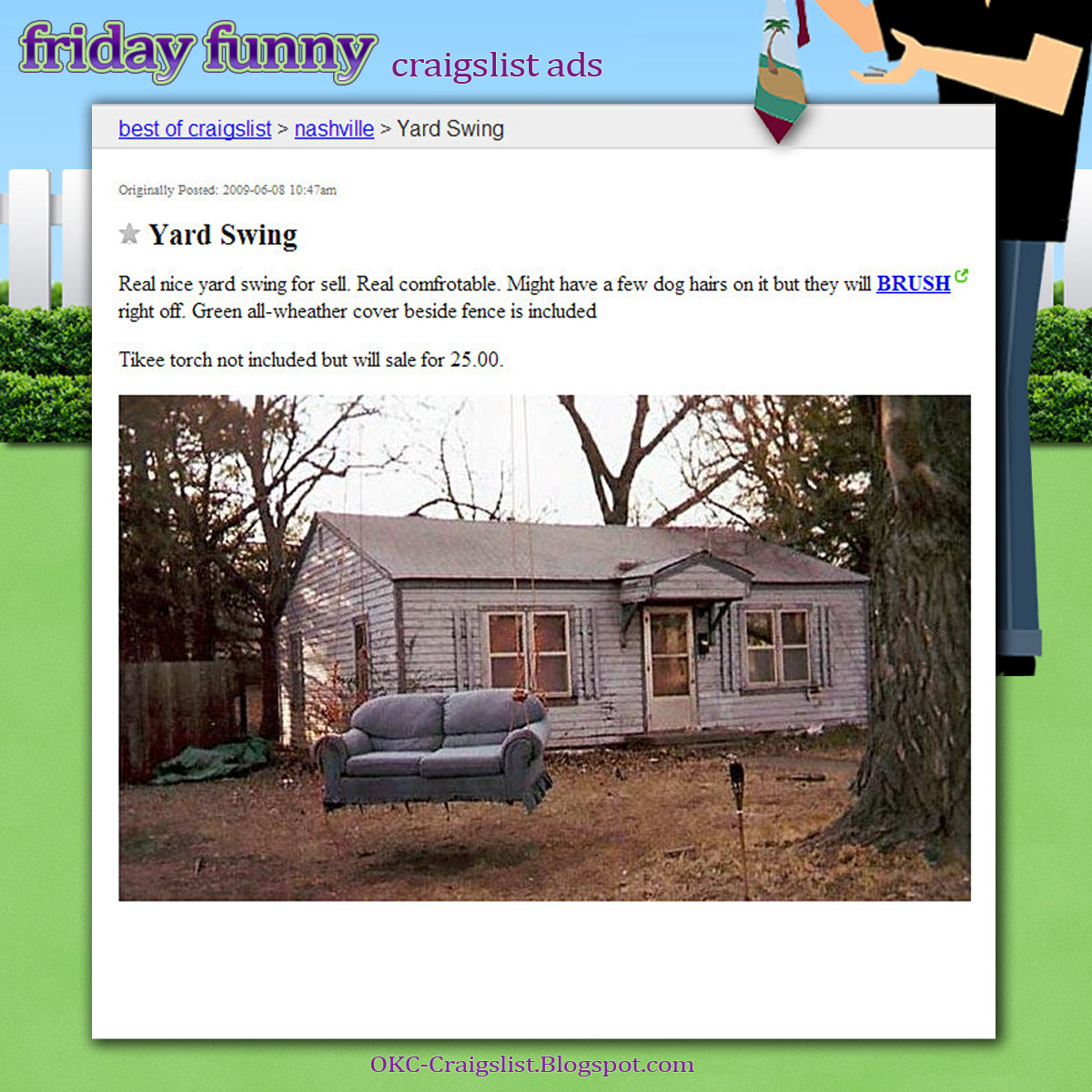 FUNNY CRAIGSLIST ADS: Redneck Yard Swing | Craigslist ...