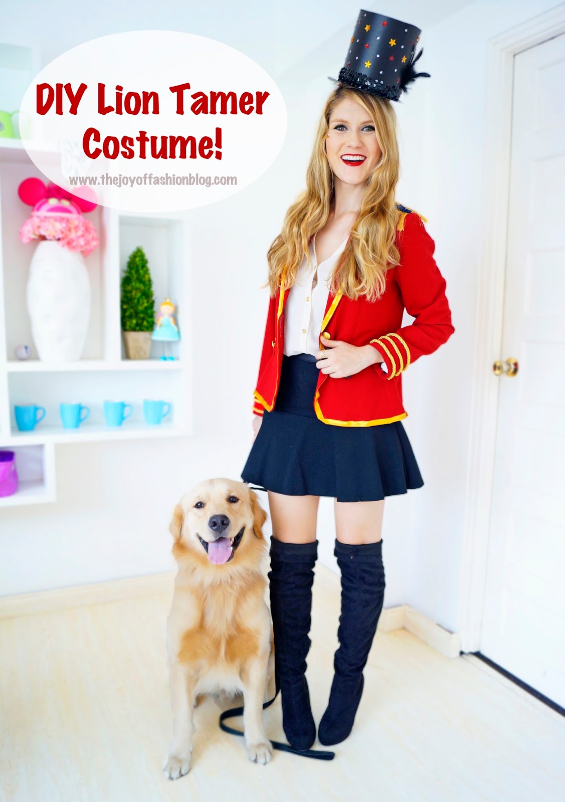 This cute Lion Tamer Costume is so easy to make and perfect for Halloween. Click through for full tutorial!