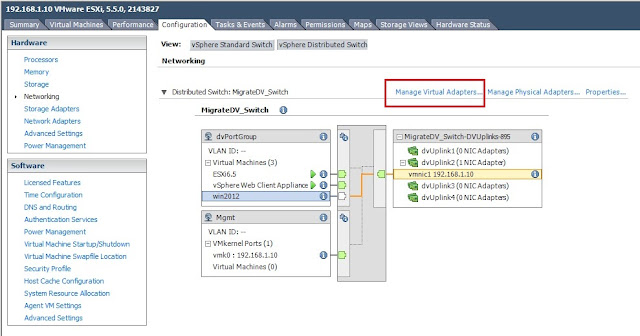 Migrate Networking From Distributed Switch To Standard Switch