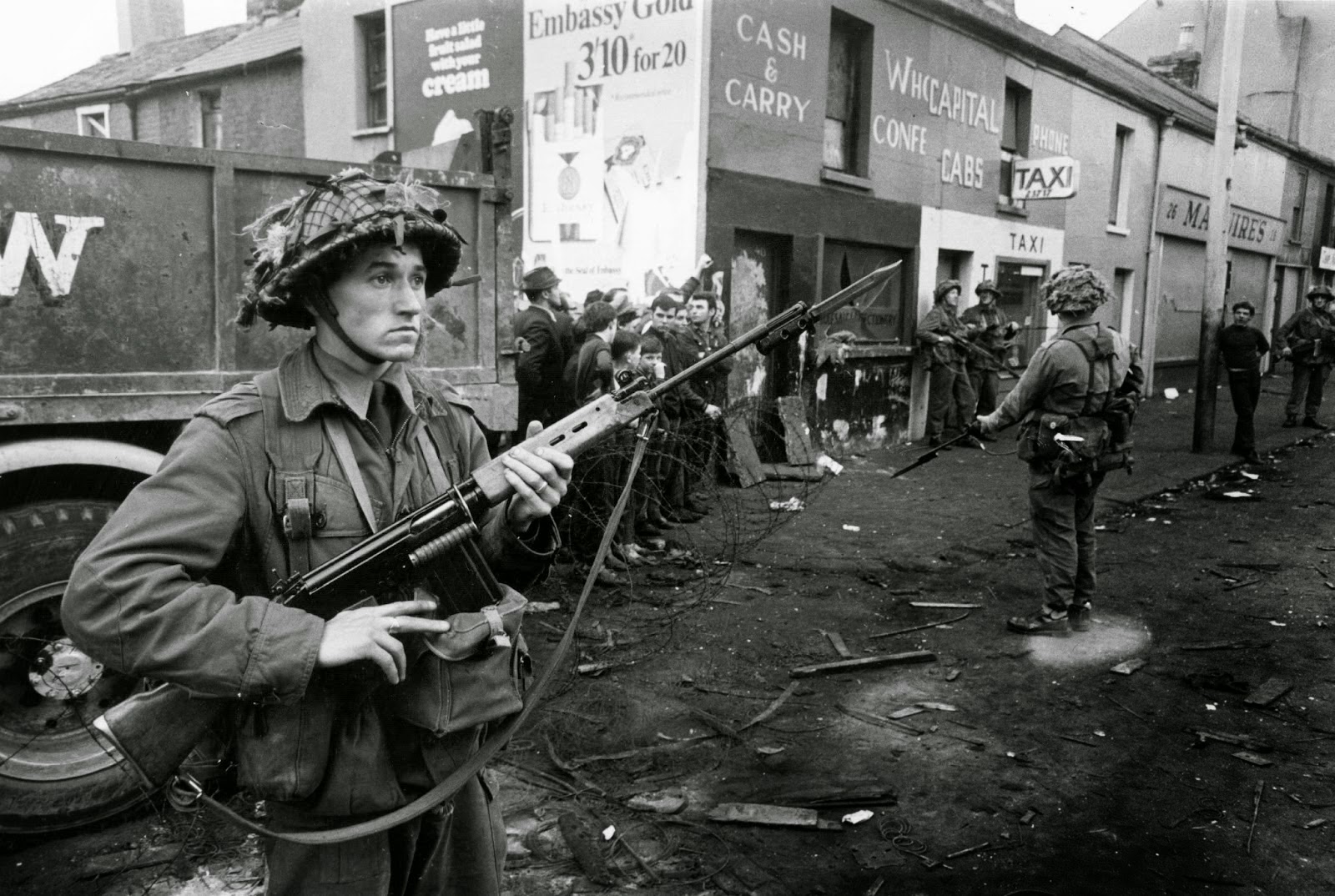 British Soldier in Falls Road, Belfast,1969