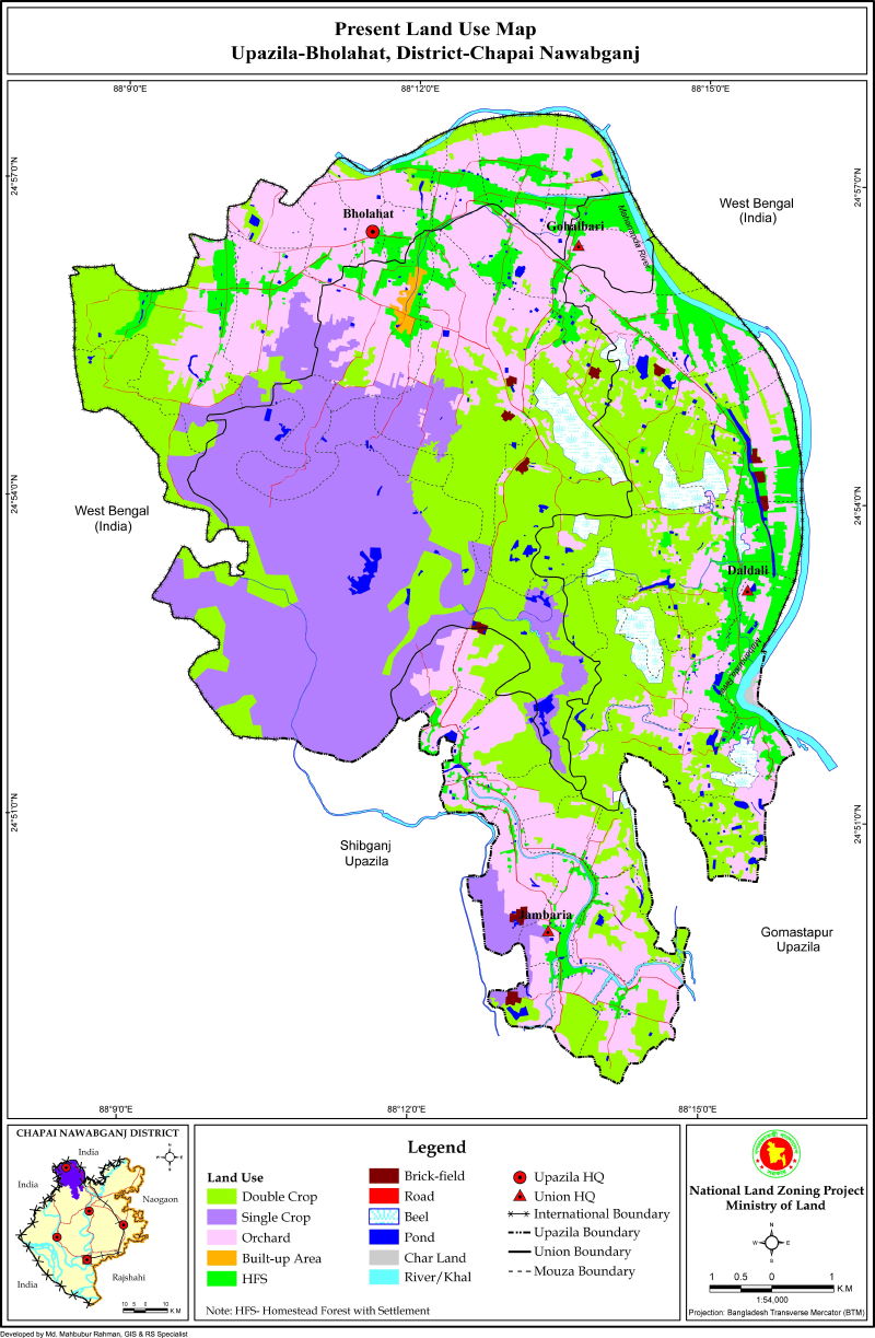 Bholahat Upazila Mouza Map Nawabganj District Bangladesh