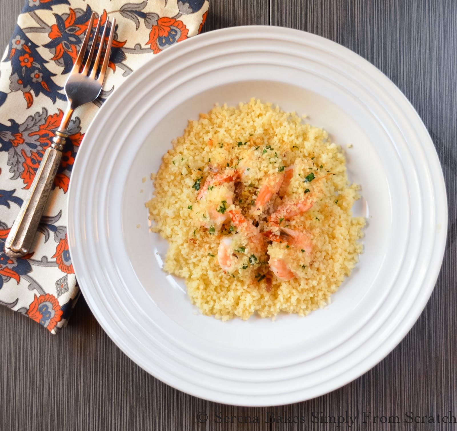 Quick Herbed Panko Baked Shrimp With Couscous Serena Bakes Simply