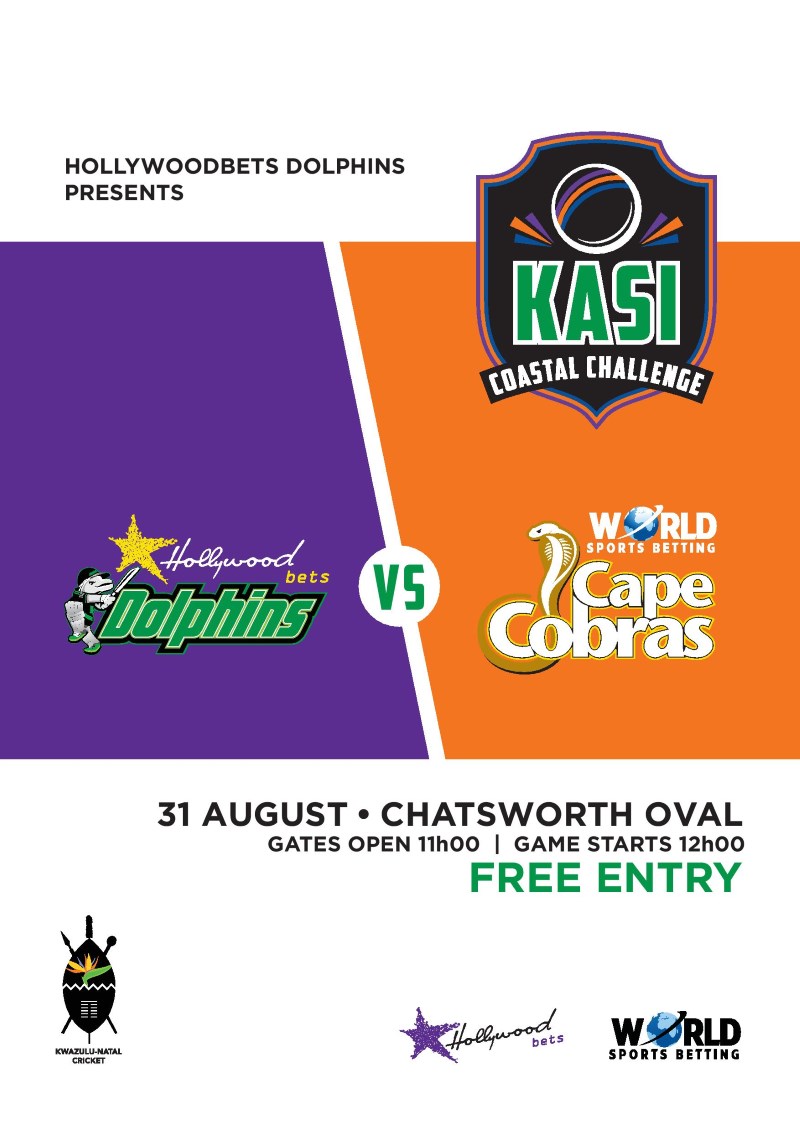 Kasi Coastal Challenge Kasi Coastal Challenge - Poster - Hollywoodbets Dolphins vs WSB Cape Cobras