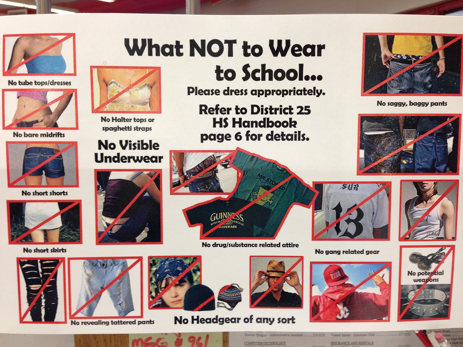 Evolving English Teacher What Not to Wear to School A Visual Reminder