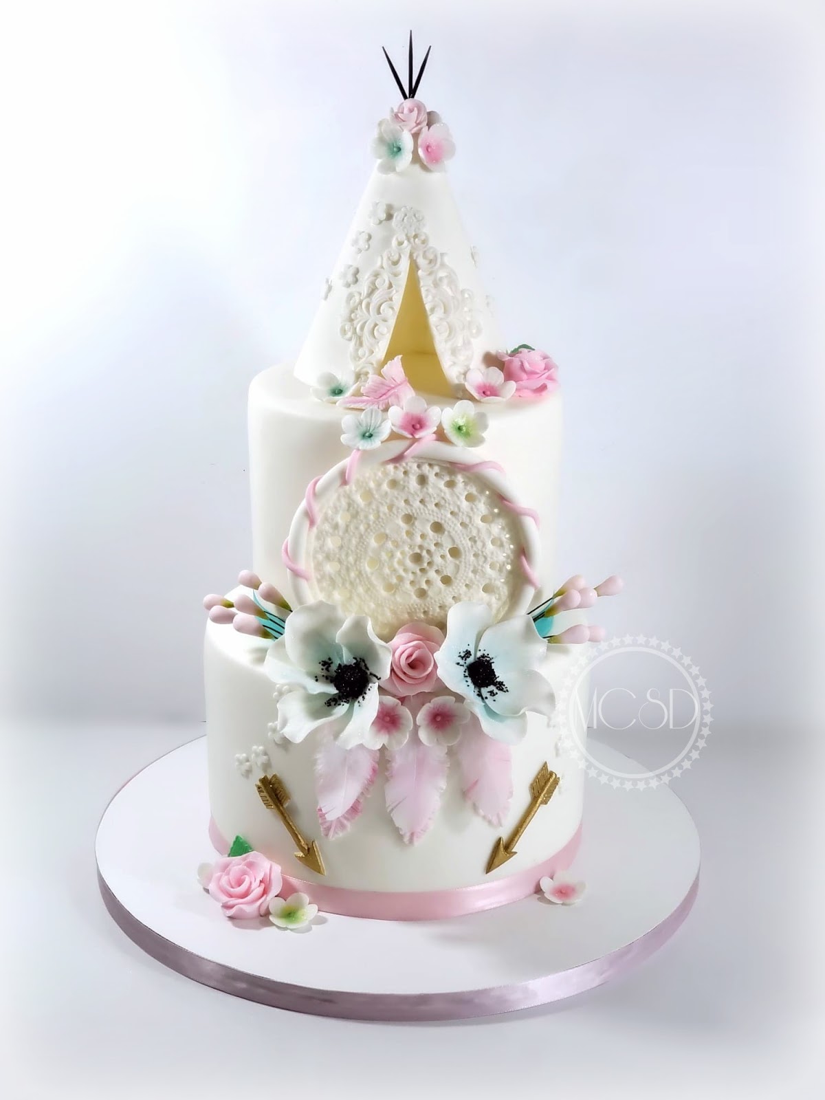 dream catcher baby shower cake