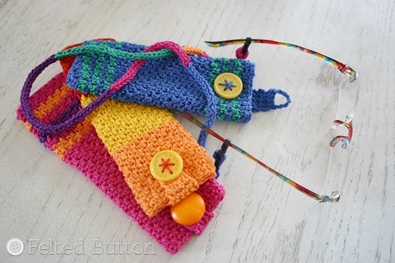 Eyeglass Holder Crochet Pattern (How to Make an I-Cord) by Felted Button using Scheepjes Catona