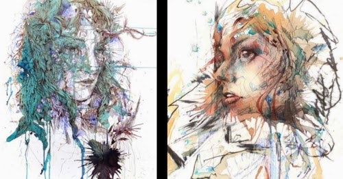 Design Stack: Ink Tea and Alcohol Portraits