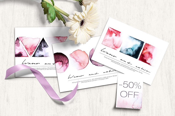 Free Triangle Watercolor Print + Cards  Free Triangle Watercolor Print + Cards