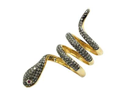 J/Hadley Pave Swirl Snake Ring