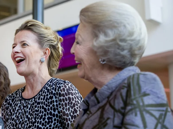 Princess Beatrix and Princess Mabel of The Netherlands attended 2nd Prince Friso Engineers award ceremony at InHolland school in Hague city of Netherlands