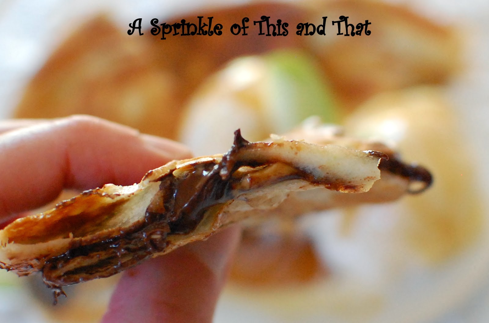A Sprinkle of This and That Apple Chocolate and Peanut Butter Quesadillas