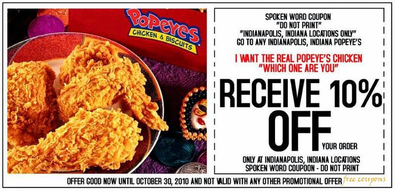 More Popeyes Coupons you must sign up here
