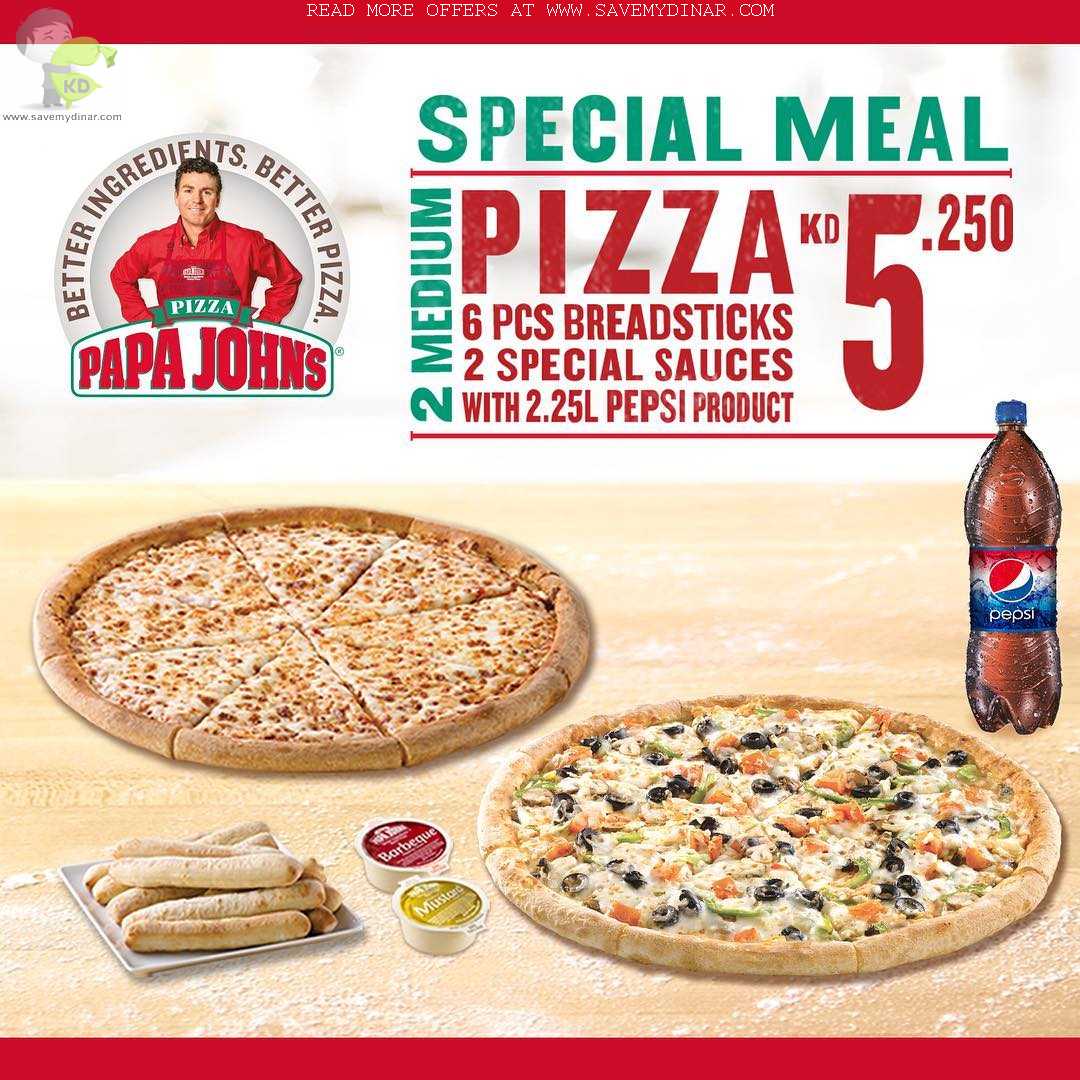 PAPA John's Kuwait Special Meal Offer SaveMyDinar Offers, Deals