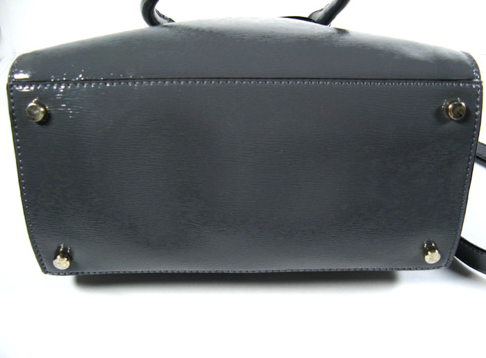 KATE SPADE HANDBAG GRAY LEATHER TEXTURED & POLISHED SATCHEL *EXCELLENT*