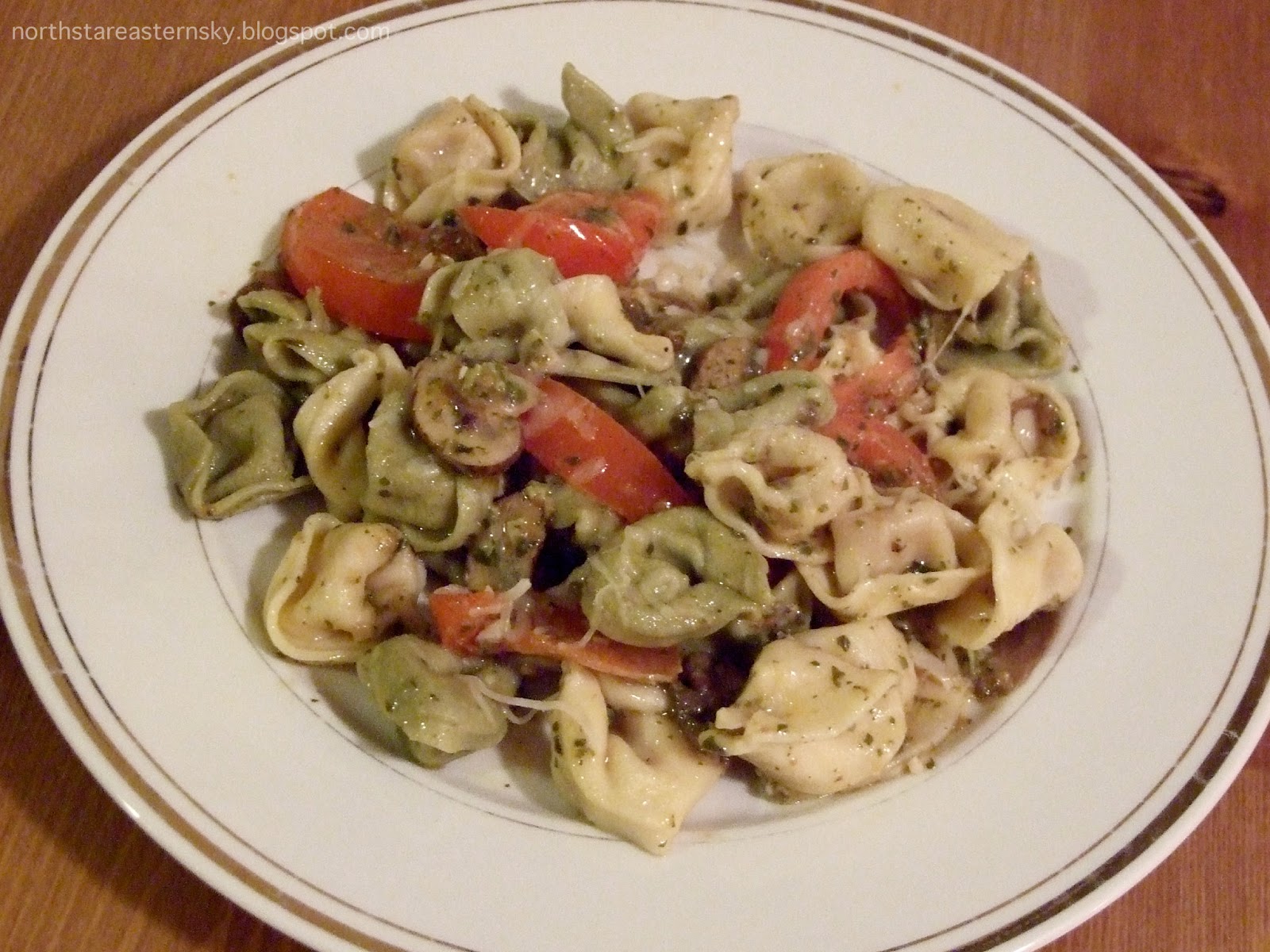 A North Star in an Eastern Sky Recipe Pesto Tortellini with tomatoes